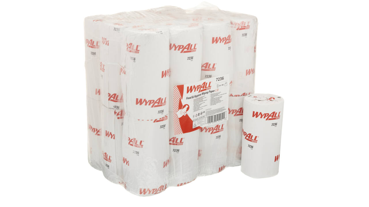 Poetsrol WypAll L10 1-laags 24cmx76m 165vel wit 7236