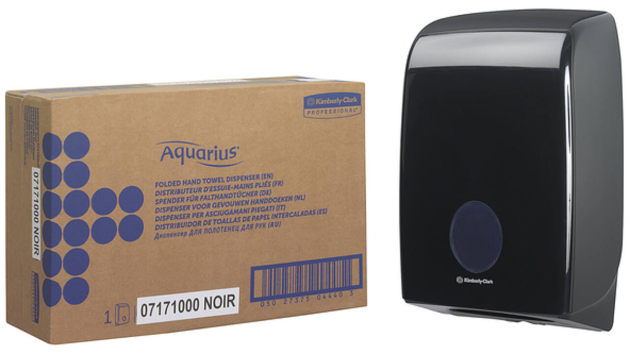 Handdoekdispenser Aquarius voor i-vouw zwart 7171