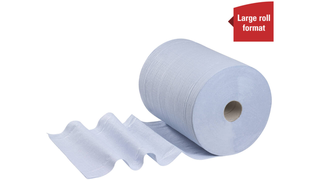 Poetsrol WypAll L20 2-laags 32,5cmx190m 500vel blauw 7301