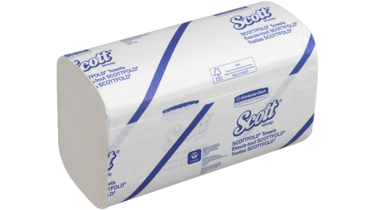 Handdoek Scott i-vouw 1-laags 20x31,5cm 25x175stuks wit 6633