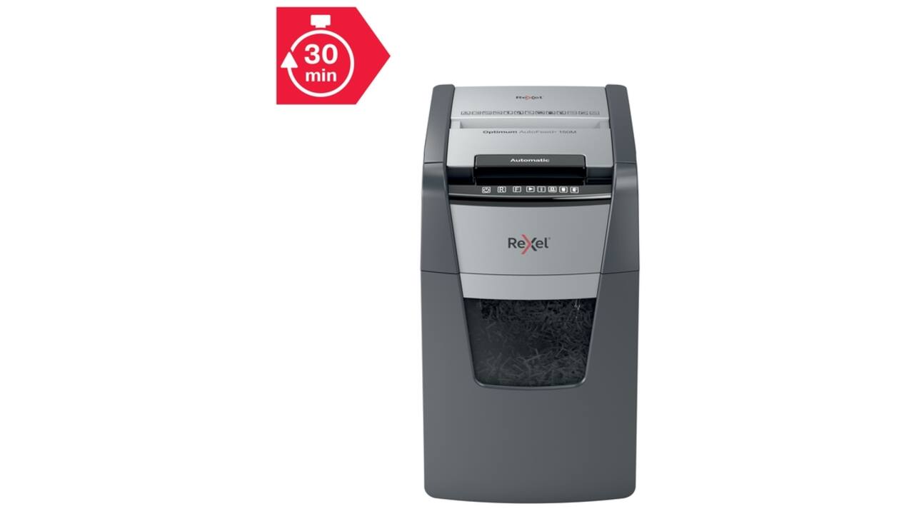 Papiervernietiger Rexel Optimum Auto+ 150M P5 snippers 2x15mm