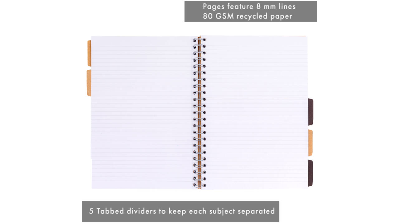 Projectboek Pukka Kraft A4 lijn 5-tabs 200 pagina's 80gr