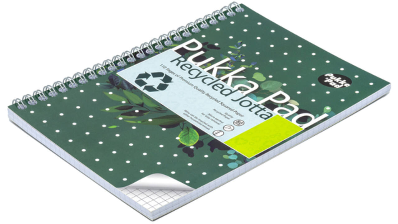 Notitieboek Pukka Jotta A5 ruit 5x5mm 110 pagina's 80gr groen