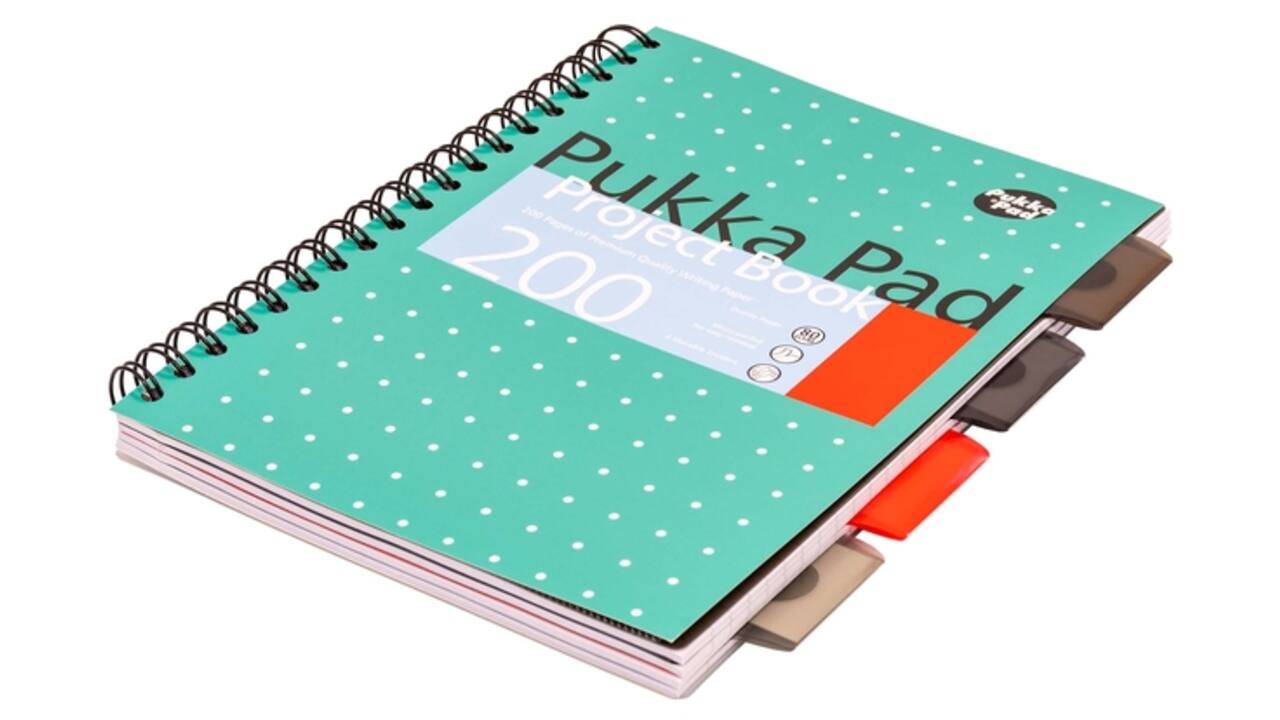 Projectboek Pukka Metallic B5 lijn 4-tabs 200 pagina's 80gr groen
