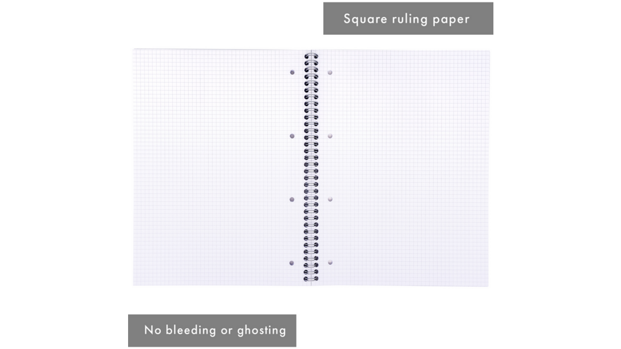 Collegeblok Pukka Jotta A4 ruit 5x5mm 4-gaats 200 pagina's 80gr groen