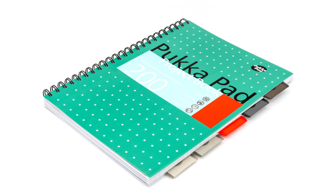 Projectboek Pukka Metallic A4 lijn 5-tabs 200 pagina's 80gr groen