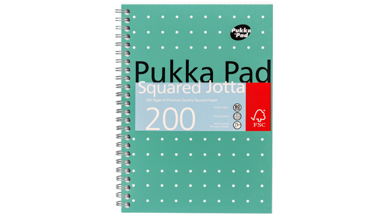 Notitieboek Pukka Jotta A5 ruit 5x5mm 200 pagina's 80gr groen