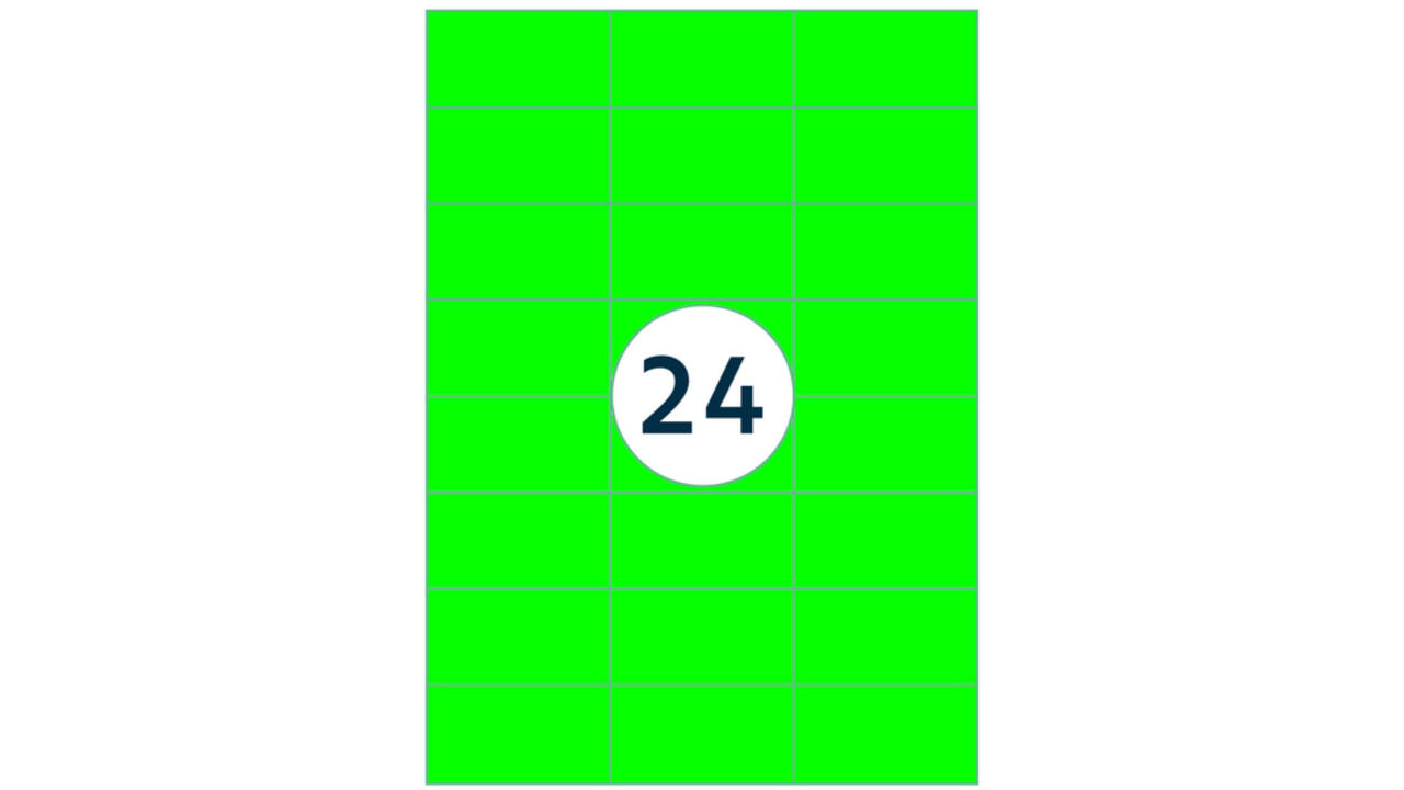 Etiket Rillprint 70x37mm fluorgroen 2400 etiketten