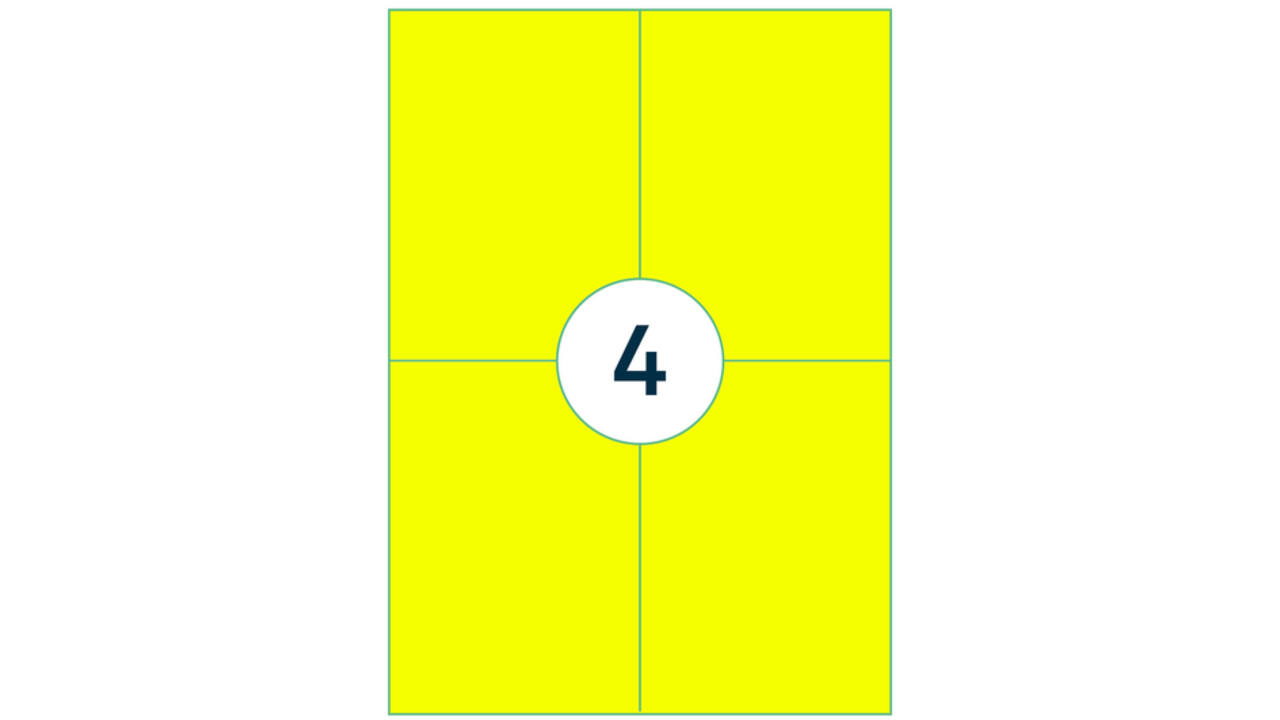 Etiket Rillprint 105x148mm fluorgeel 400 etiketten
