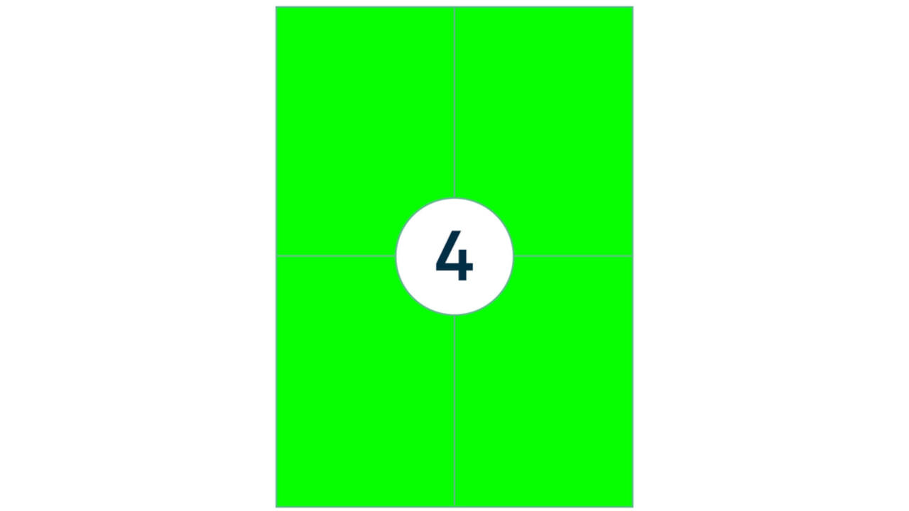 Etiket Rillprint 105x148mm fluorgroen 400 etiketten