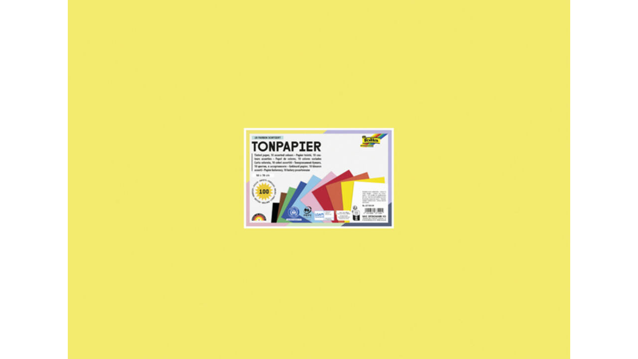 Tekenpapier Folia 50x70cm 130gram pak à 100 vel 10 kleuren