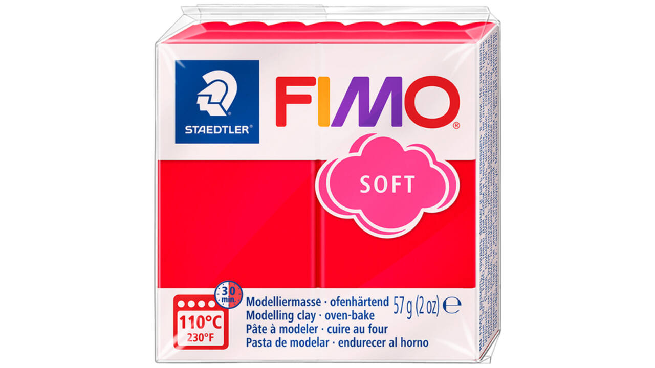 Boetseerklei Fimo soft 57 gram Indisch rood