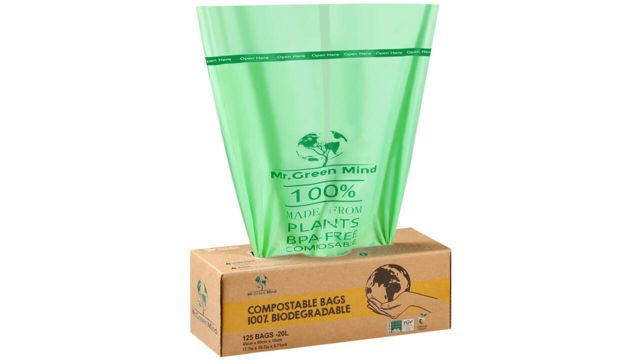 Afvalzak bio Mr.Green Mind 45x50cm 20 liter dispenser 125 stuks