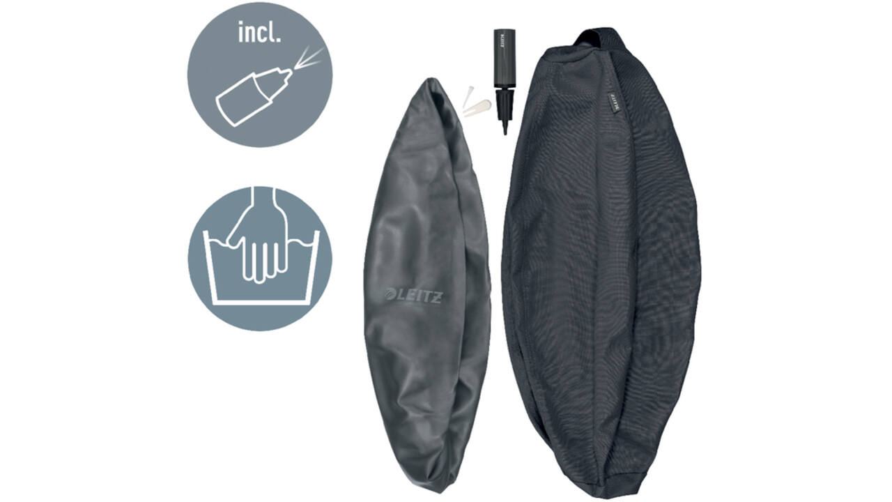 Actieve zitbal Leitz Ergo 55cm anti-rol donkergrijs
