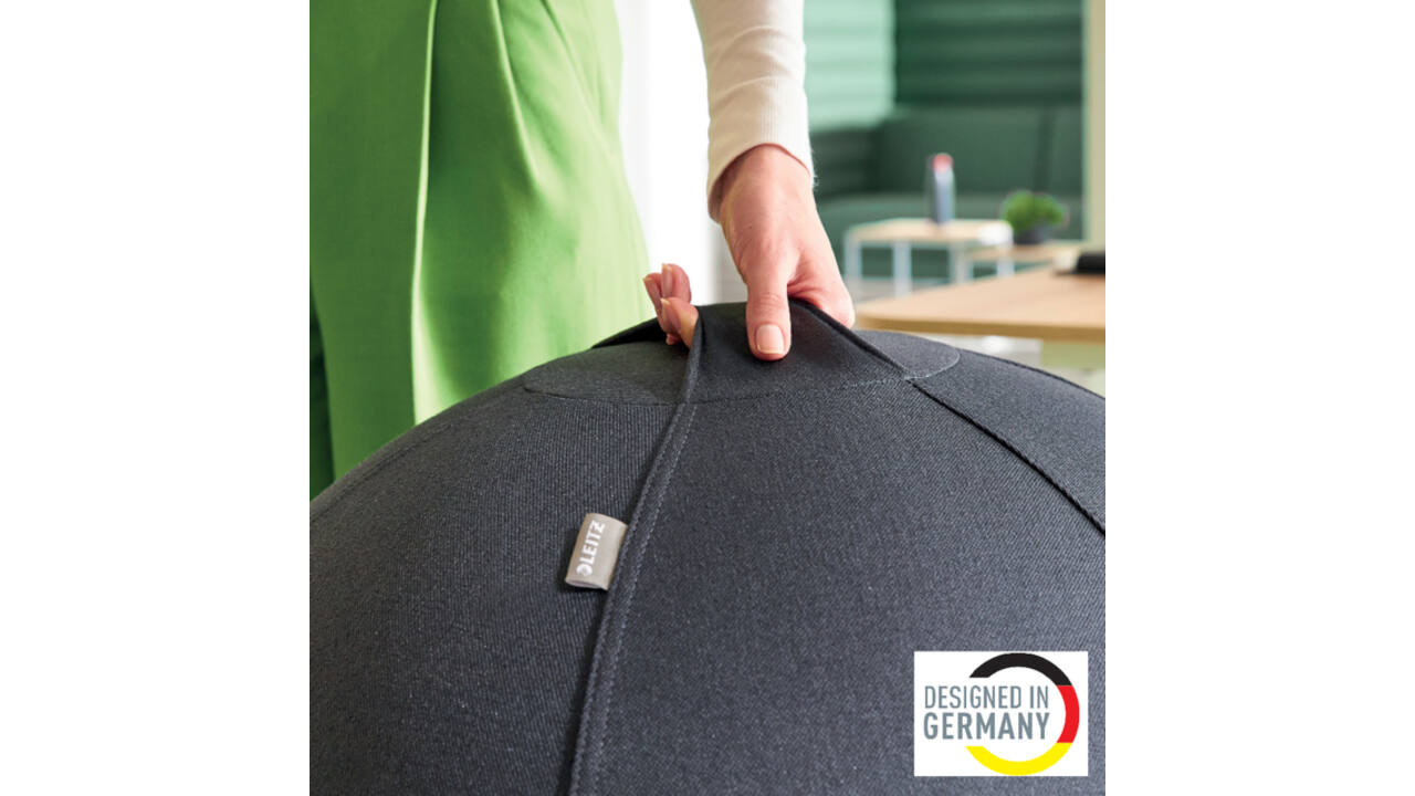 Actieve zitbal Leitz Ergo 55cm anti-rol donkergrijs
