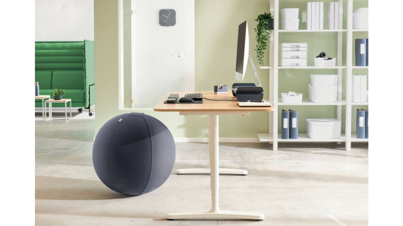Actieve zitbal Leitz Ergo 55cm anti-rol donkergrijs