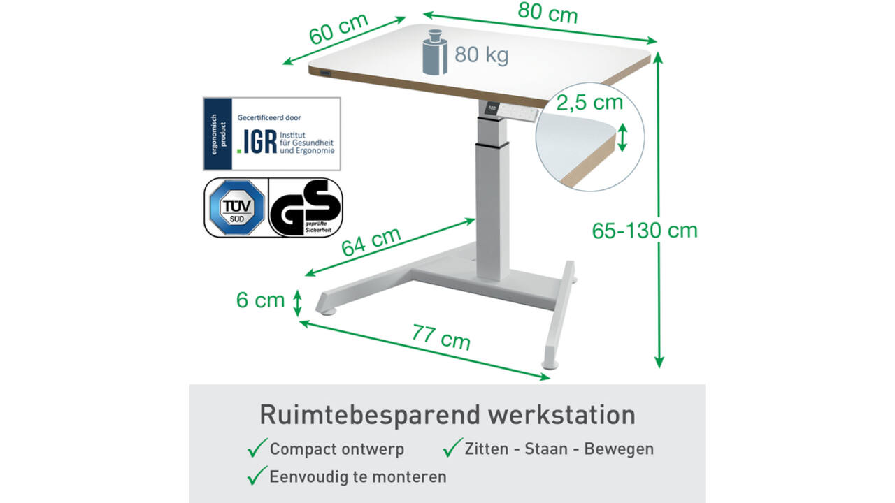 Zit-Sta bureau Leitz Ergo Elektrisch compact
