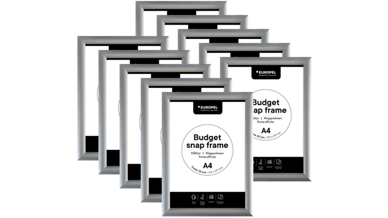 Kliklijst Europel Budget A4 10 stuks zilver