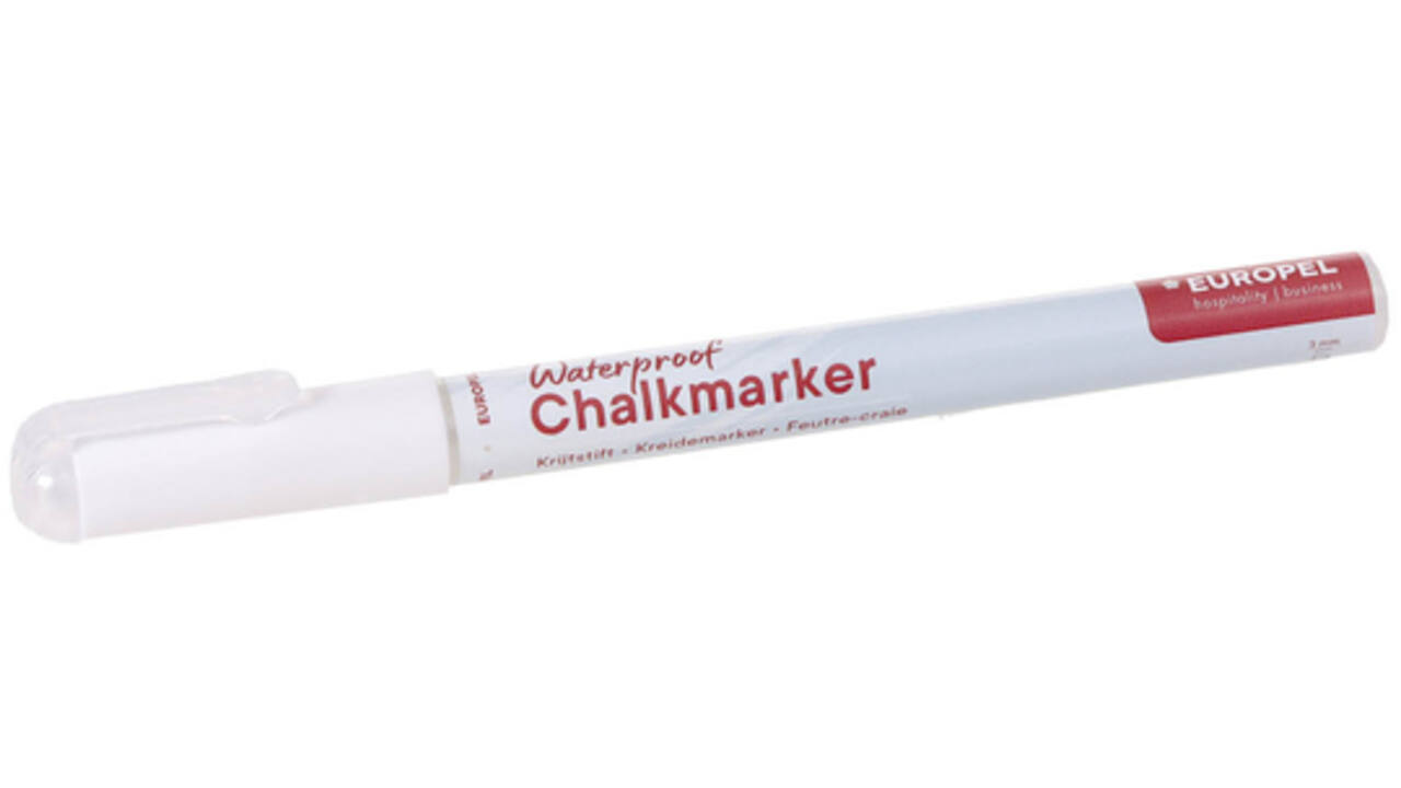 Krijtstift Europel watervast 1-3mm wit blister 1 stuk