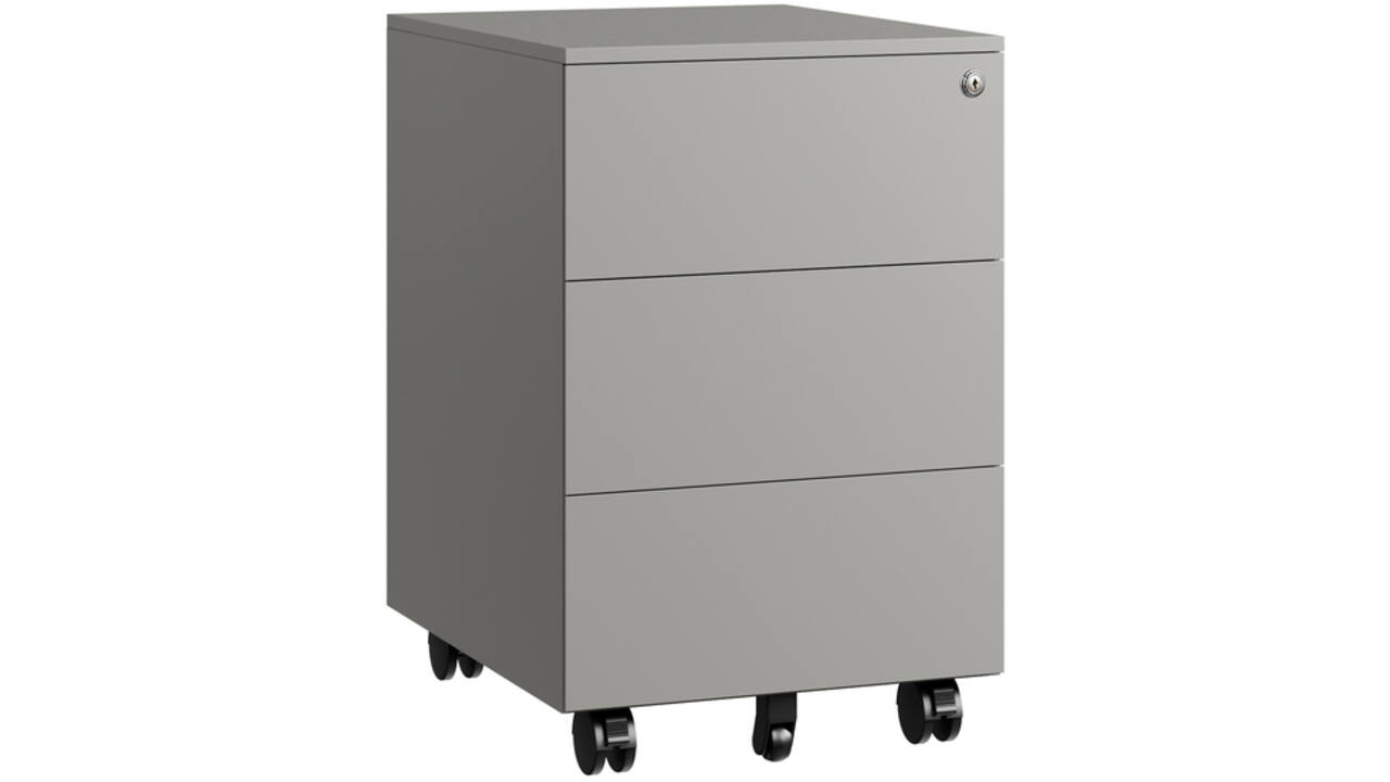 Ladeblok Euroseats 3 gelijke lade 50x39x60cm op wieltjes grijs