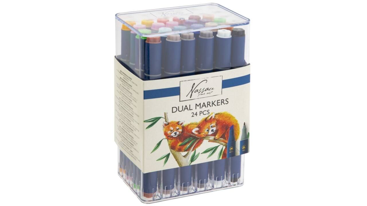Alcoholmarkers Nassau Arts duopunt set à 24 kleuren