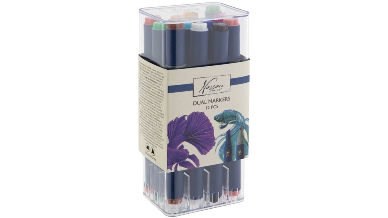 Alcoholmarkers Nassau Arts duopunt set à 12 kleuren