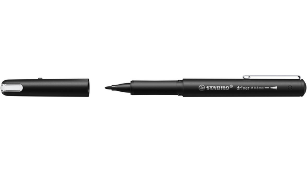 Fineliner STABILO dr!ver medium zwart