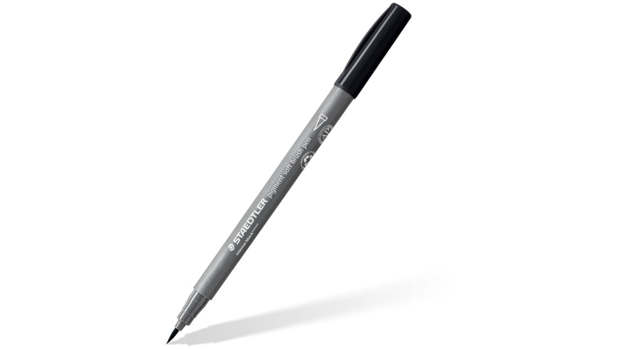Brushpen Staedtler pigment pen etui à 6 grijze kleuren