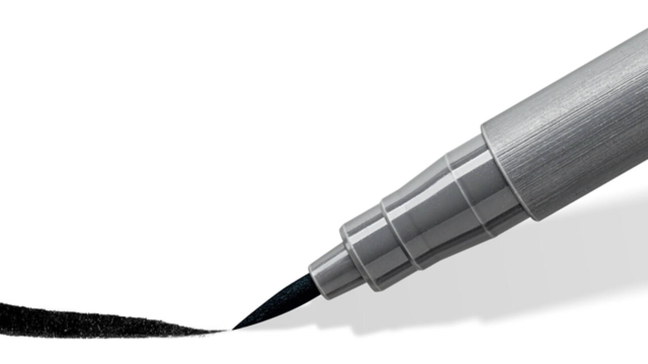 Brushpen Staedtler pigment pen etui à 6 grijze kleuren