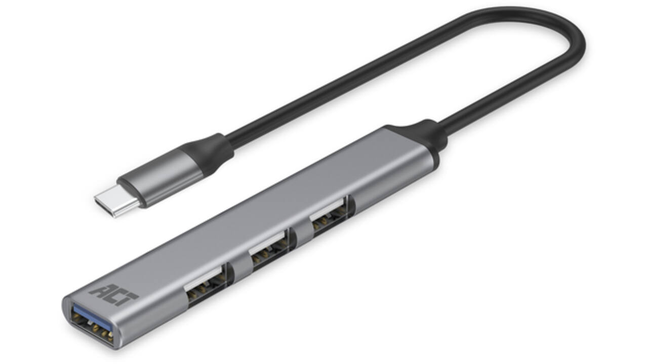 Hub ACT USB-C 3x USB-A 2.0 en 1x USB-A 3.0