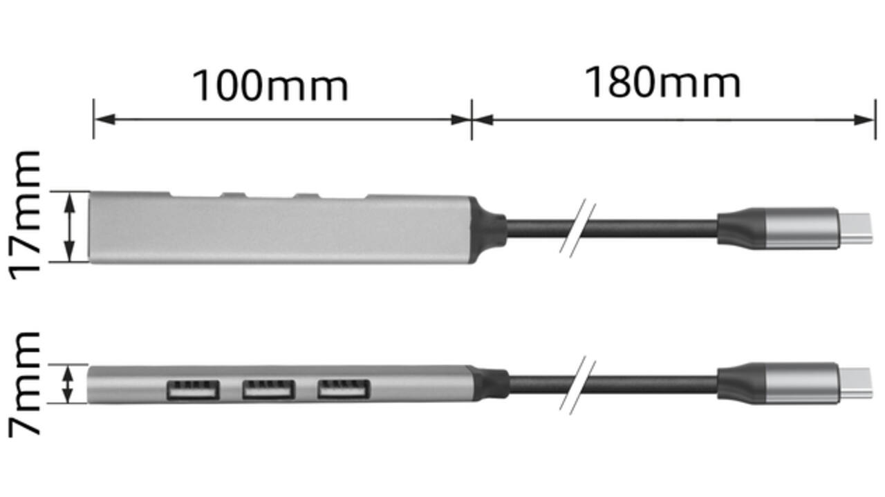 Hub ACT USB-C 3x USB-A 2.0 en 1x USB-A 3.0
