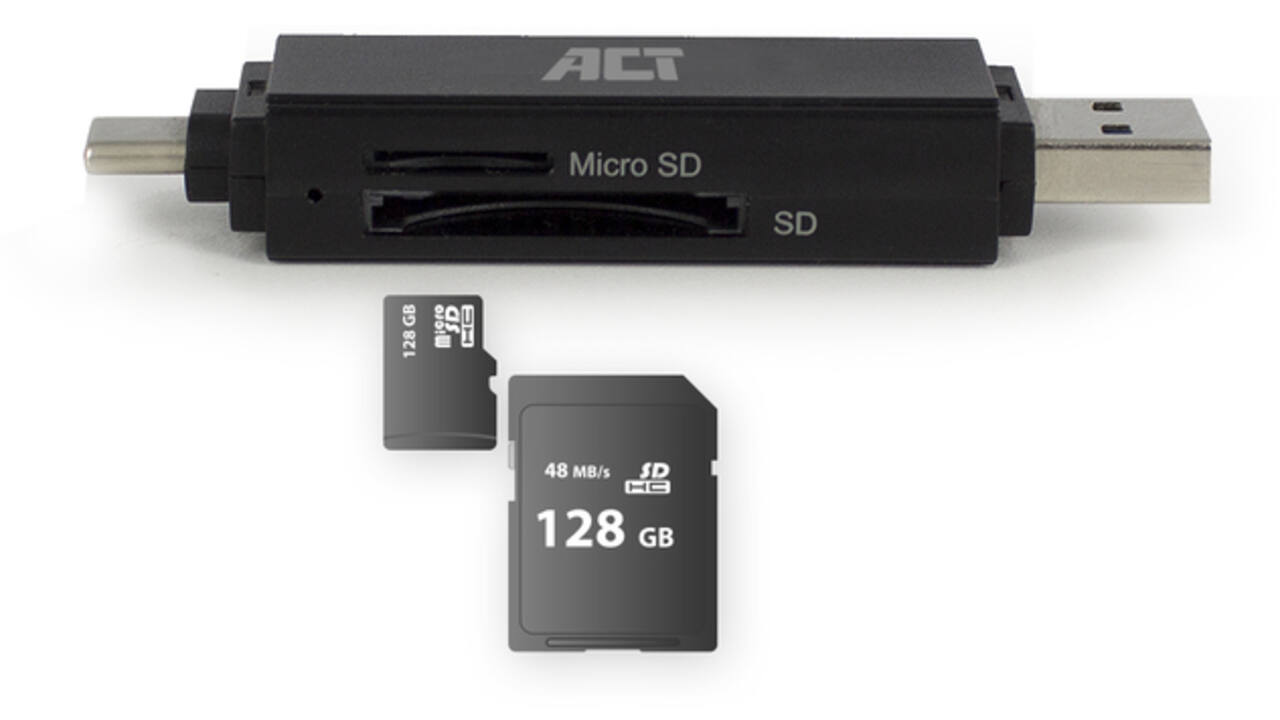 Kaartlezer ACT USB-C/USB-A 3.0