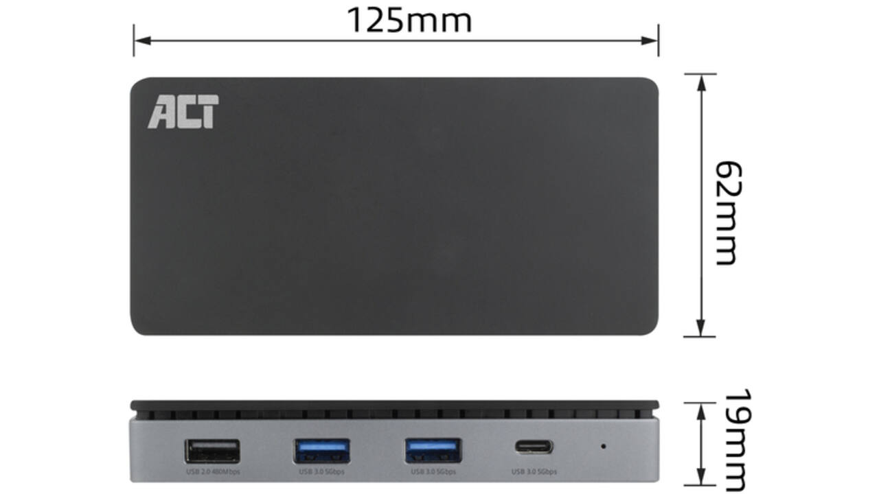 Dockingstation ACT USB-C 4K MST voor 2 HDMI monitoren