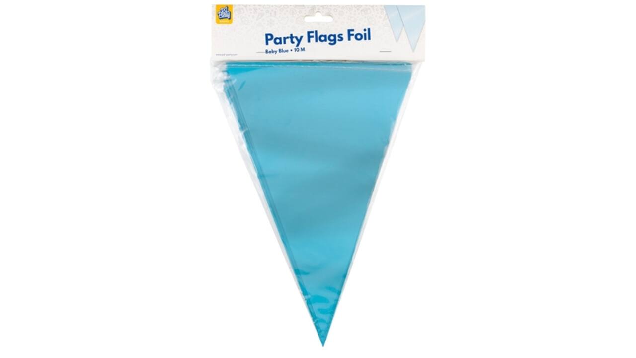 Party Flag Foil Baby Blue