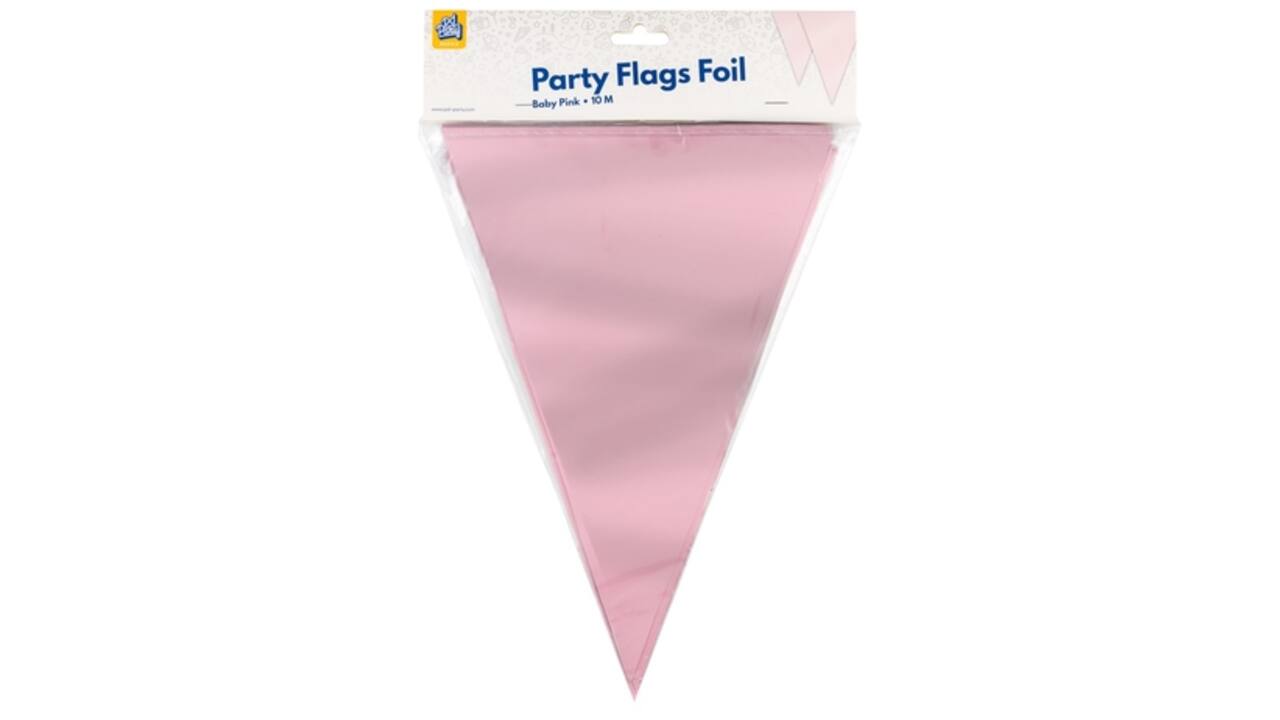 Party Flag Foil Baby Pink
