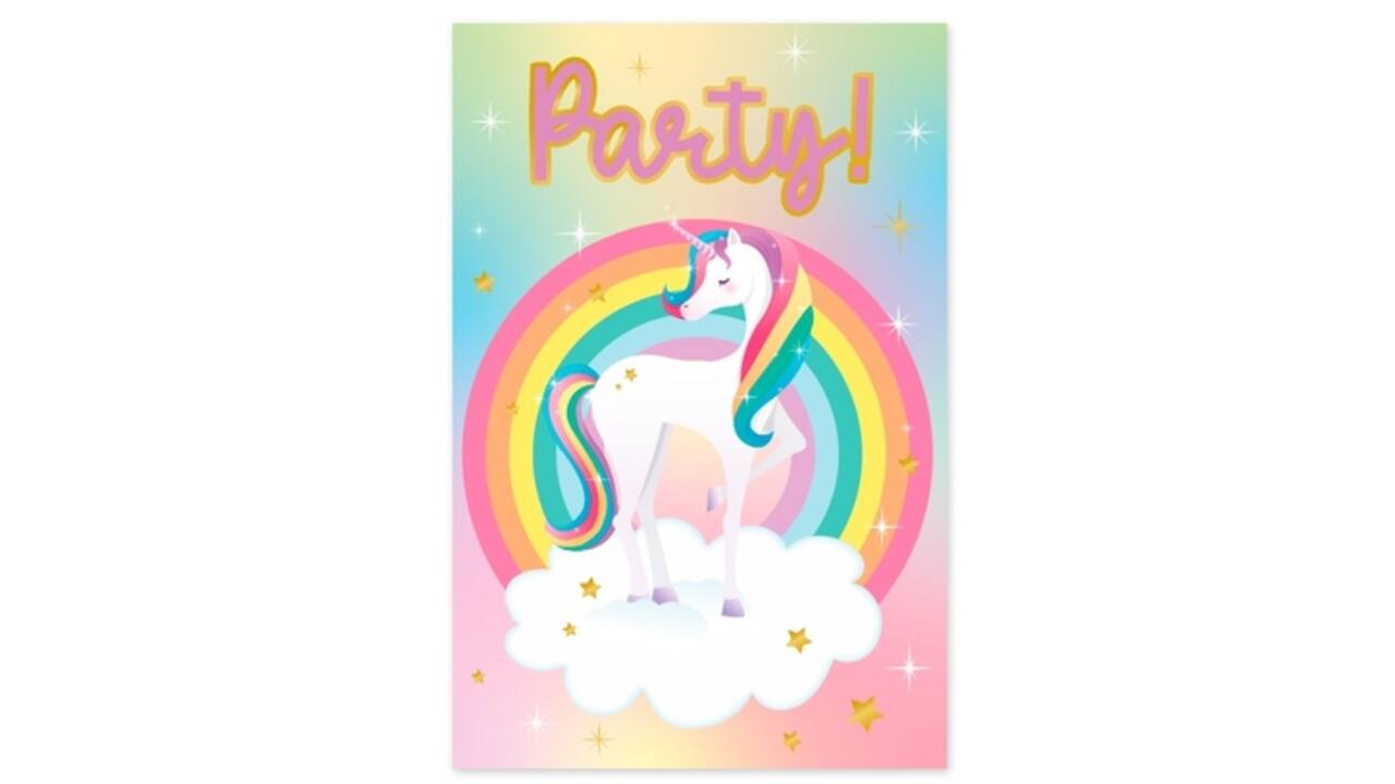 Uitnodigingskaarten Unicorn