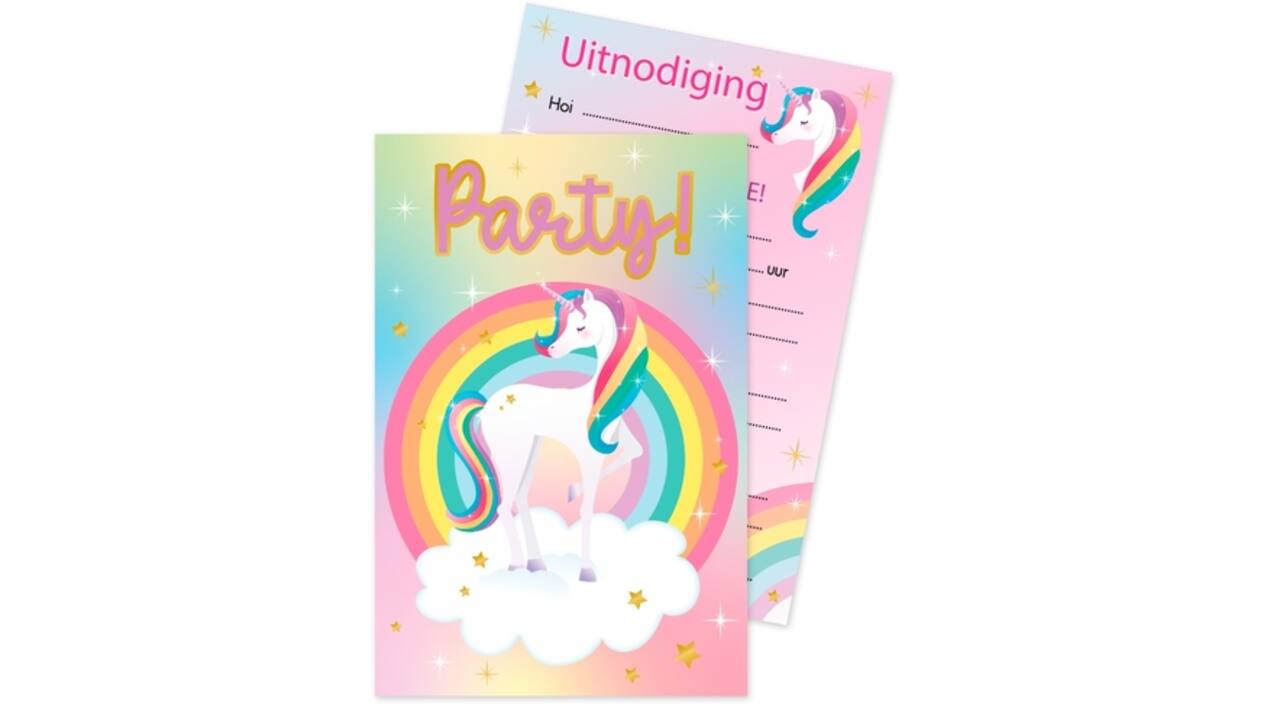 Uitnodigingskaarten Unicorn