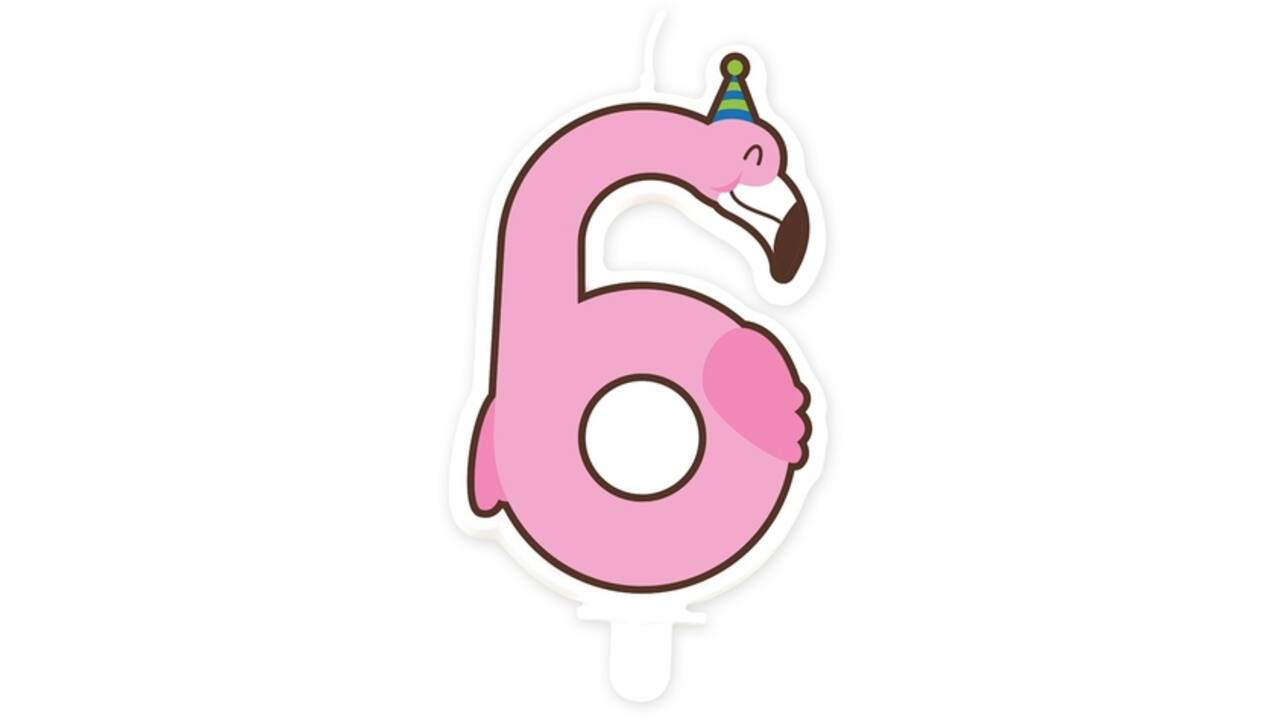 Jungle candle 6 Flamingo