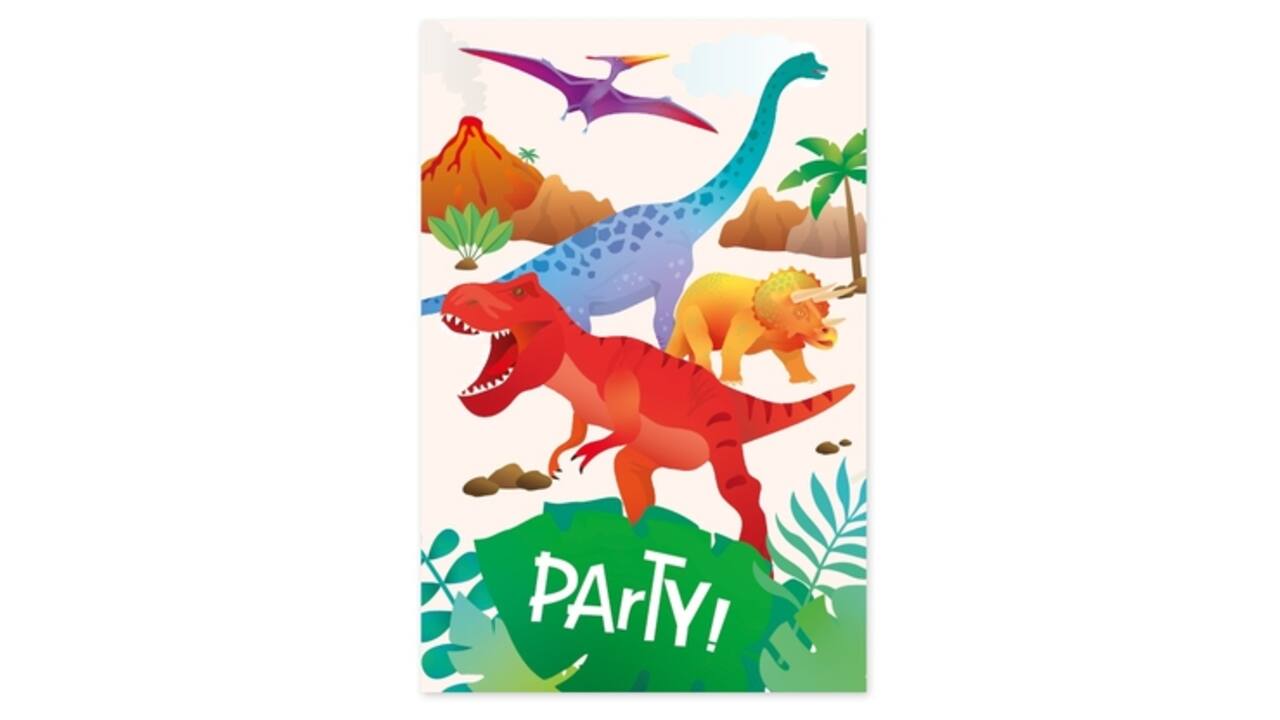 Uitnodigingskaarten Dino