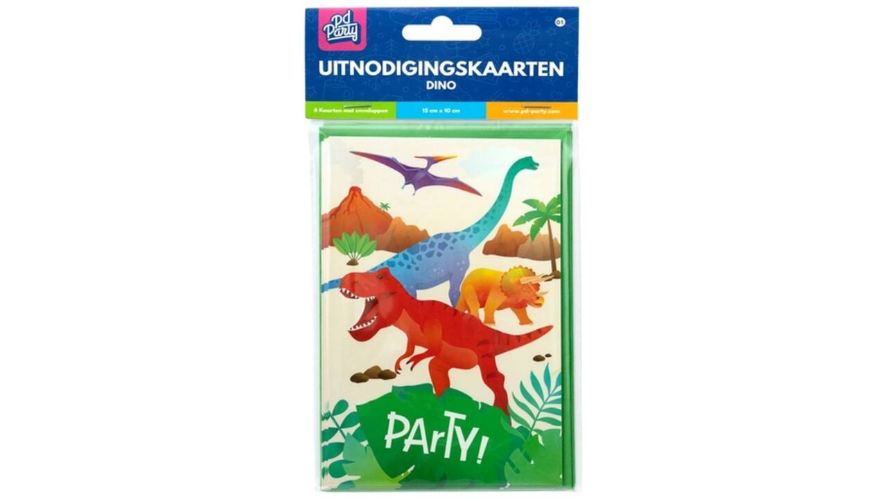 Uitnodigingskaarten Dino