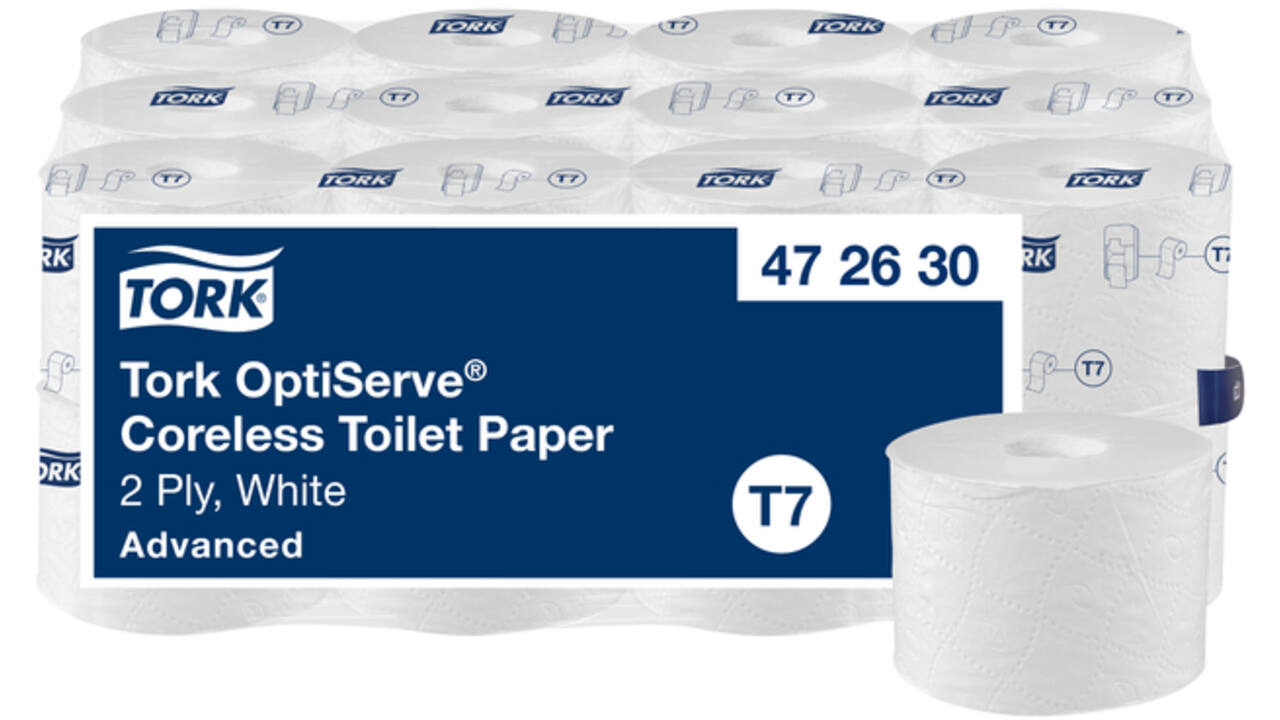 Toiletpapier Tork T7 Advanced Optiserve Coreless 2-laags 94m wit 472630