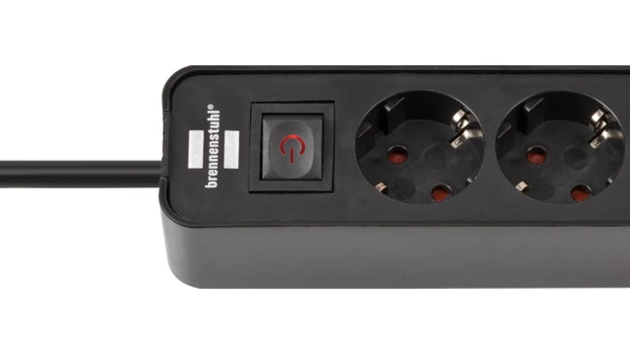 Stekkerdoos Brennenstuhl Ecolor 4 voudig inclusief 2 USB C 1.5 meter zwart