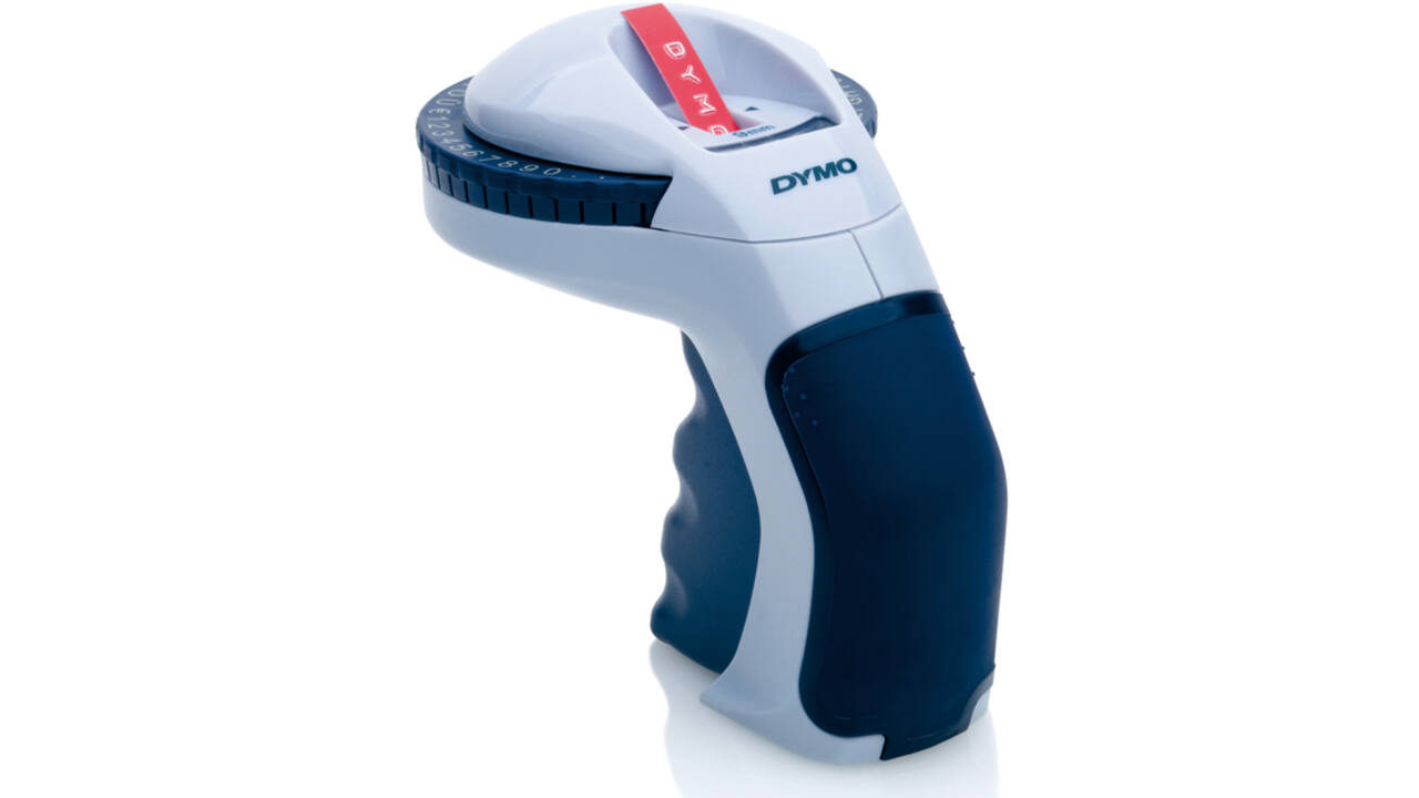 Lettertang Dymo Omega embossing blauw