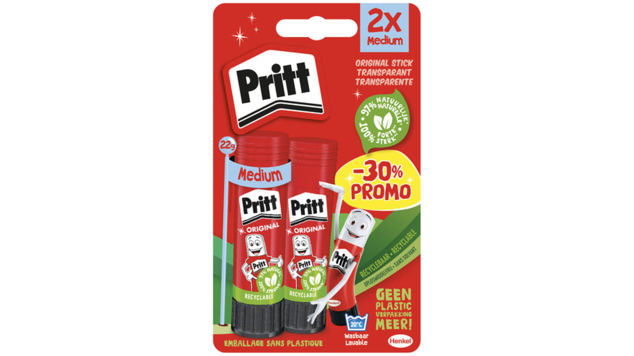 Lijmstift Pritt Stick Original 22gr blister à 2 stuks Promo