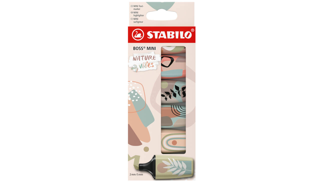 Markeerstift STABILO BOSS naturevibes assorti 6 stuks