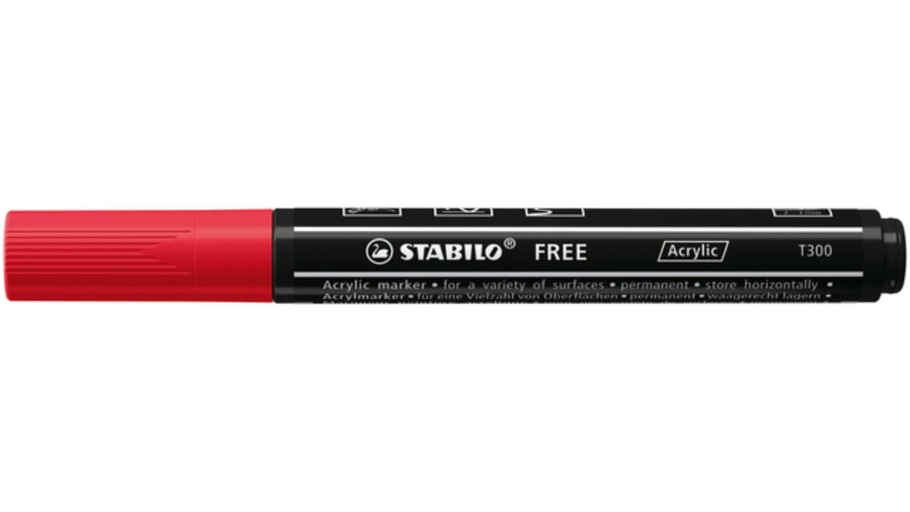 Acrylmarker STABILO Free Acrylic T300 karmijnrood