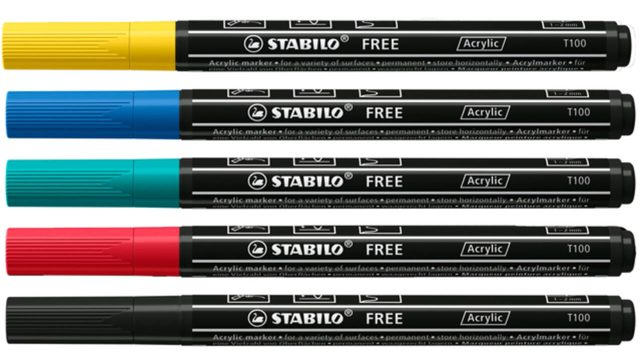 Acrylmarker STABILO Free Acrylic T100 Royal assorti 5 stuks