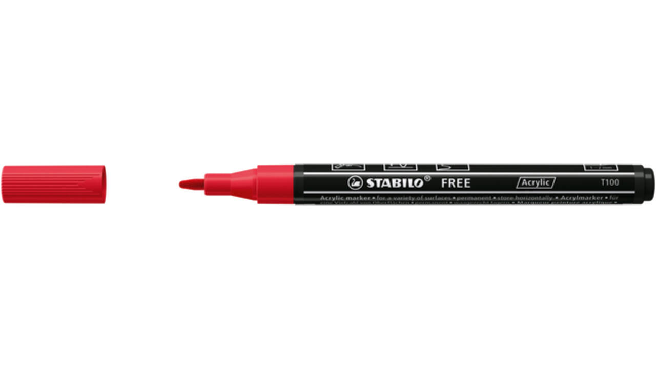 Acrylmarker STABILO Free Acrylic T100 karmijnrood