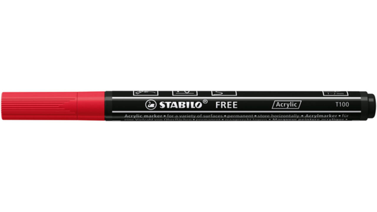 Acrylmarker STABILO Free Acrylic T100 karmijnrood