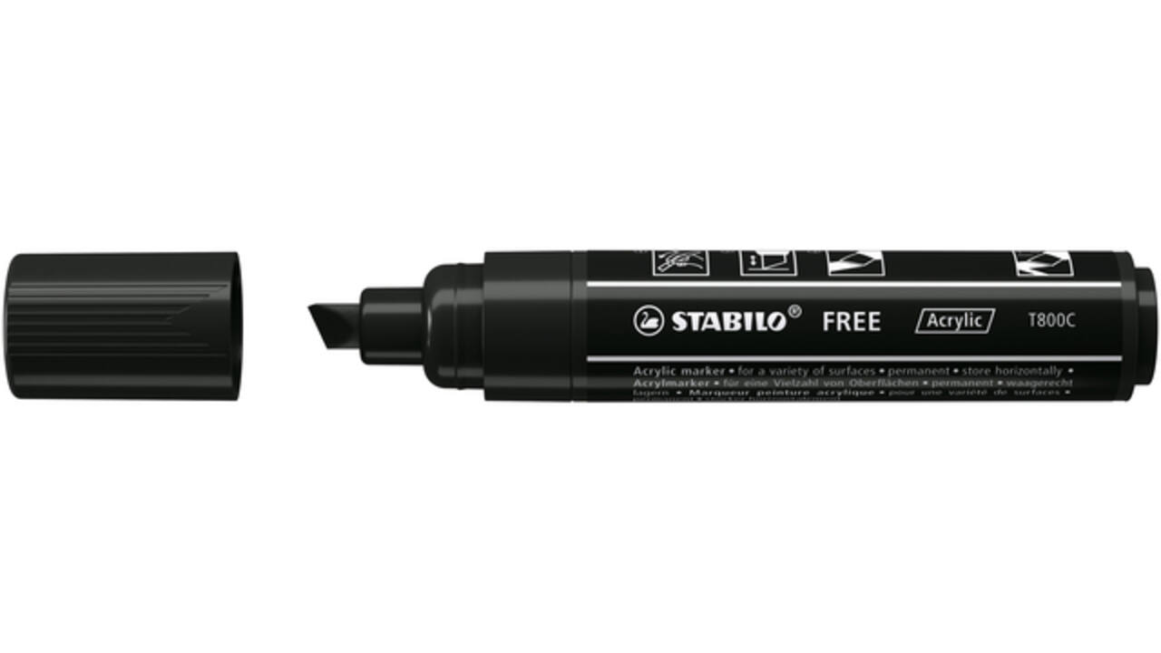 Acrylmarker STABILO Free Acrylic T800C zwart